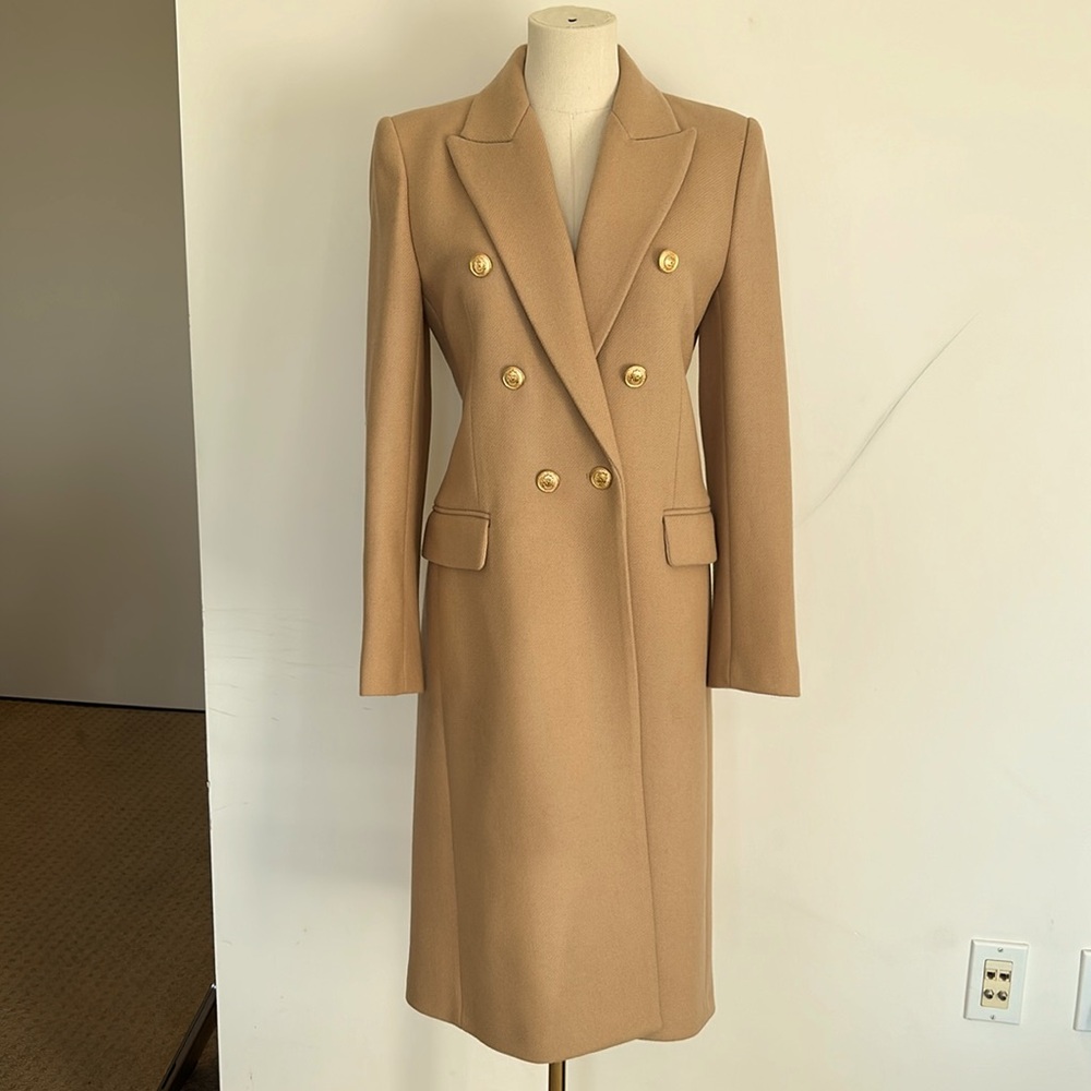 Zara Camel Blazer with Gold Buttons
